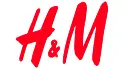 H and M logo in bold red script on a white background representing the H and M brand. The environment is clean and minimalistic, conveying a sense of modern fashion and energy. The text H and M is clearly visible in the image.