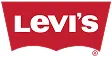 Levis logo in bold white letters on a red background representing the Levis brand. The environment is clean and minimalistic, conveying a sense of classic style and confidence. The text Levis is clearly visible in the image.